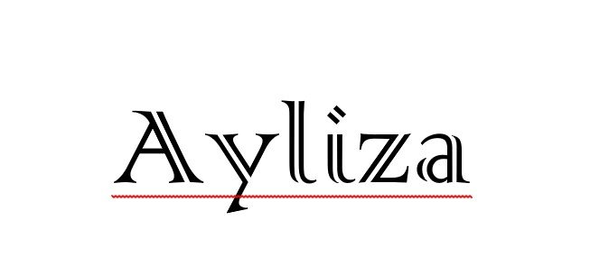 Ayliza logo, serif direction