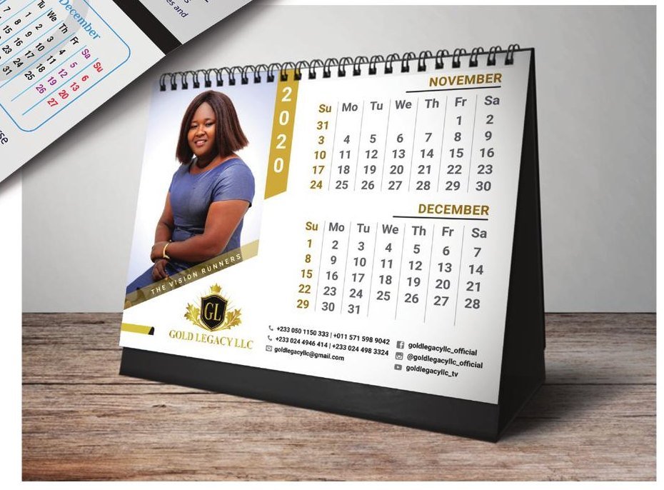 Gold Legacy LLC desk calendar 2020