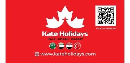Kate Holidays business card, reverse side