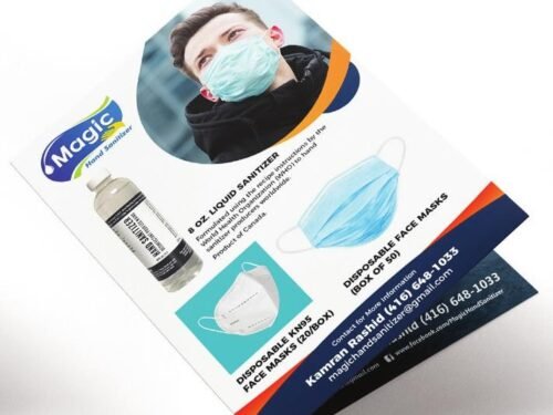 Magic Hand Sanitizer bi-fold brochure