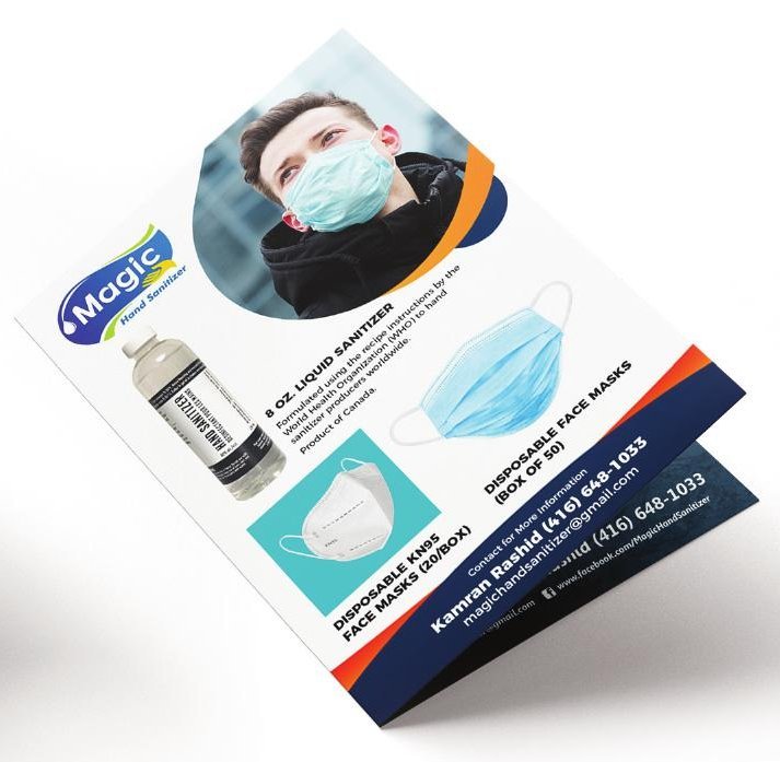 Magic Hand Sanitizer bi-fold brochure