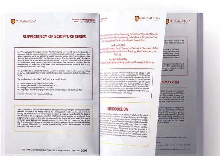 Sufficiency of Scripture journal inside spread