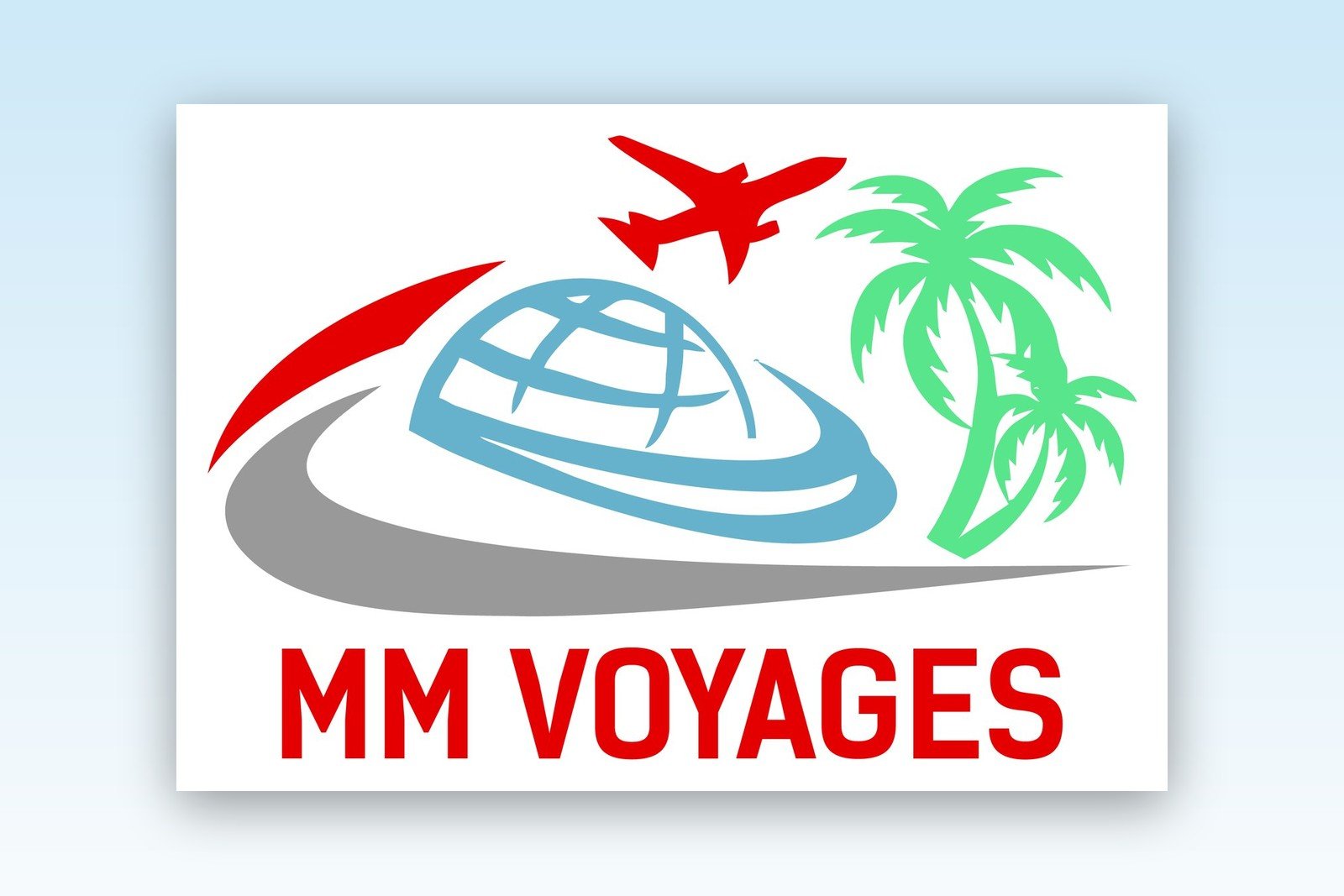 MM Voyages logo presented on a white sign board