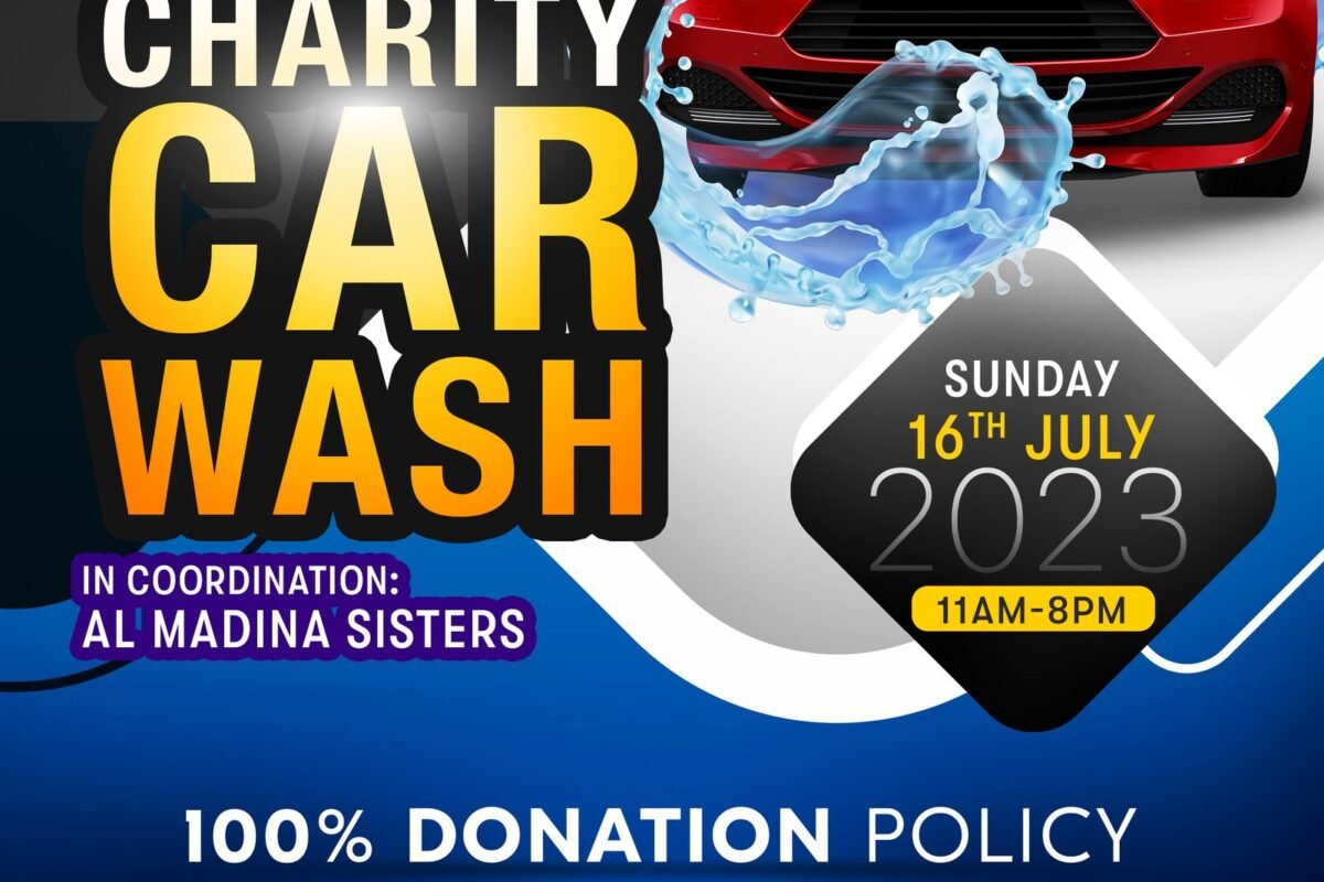 Charity Car Wash Gaza appeal flyer