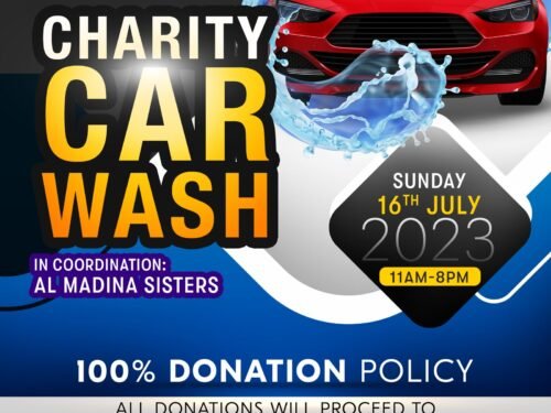 Charity Car Wash Gaza appeal flyer
