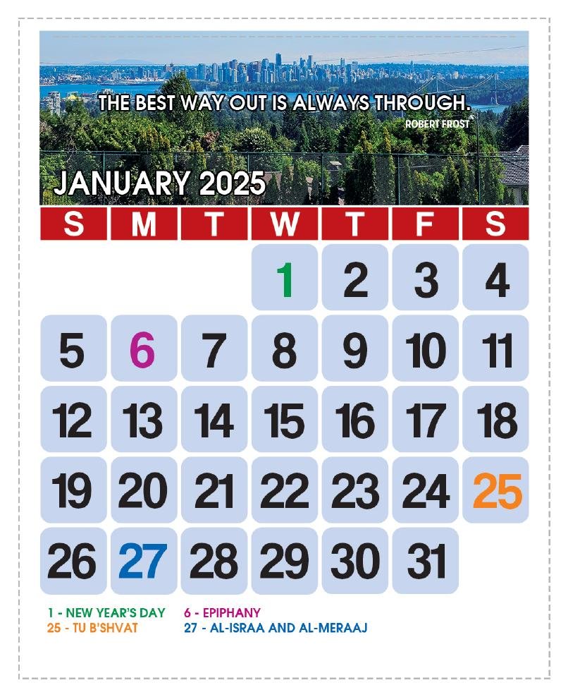 Annual tear-off calendar monthly sheet